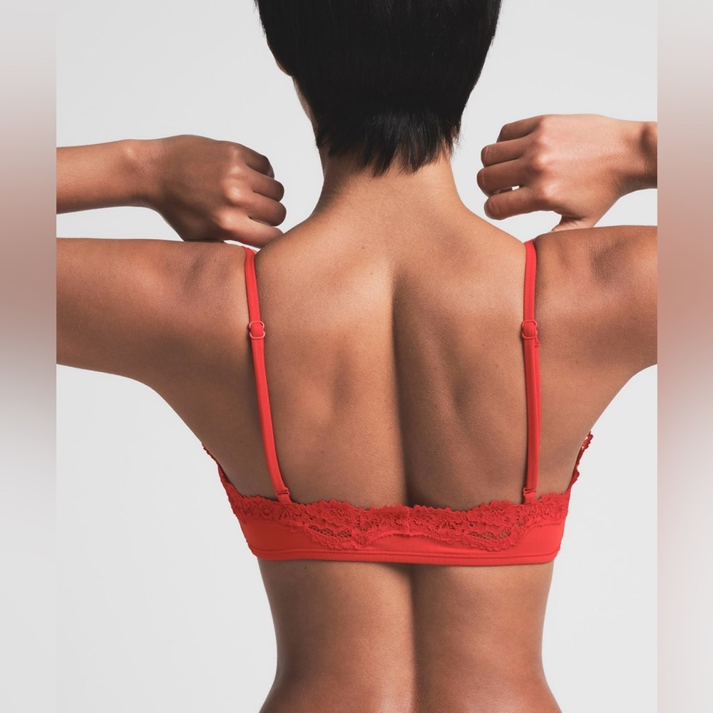 Skims-Fits Everybody Lace Scoop Bralette-NWT-Color-Taffy-Size 3x - Picture 11 of 13